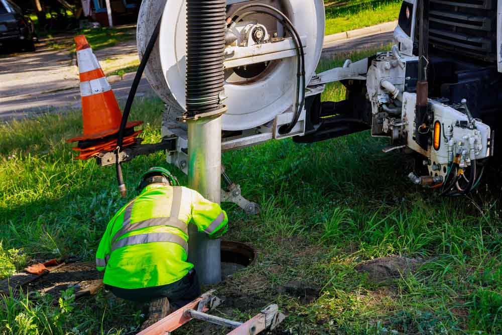 workers near a septic tank in Acworth, GA