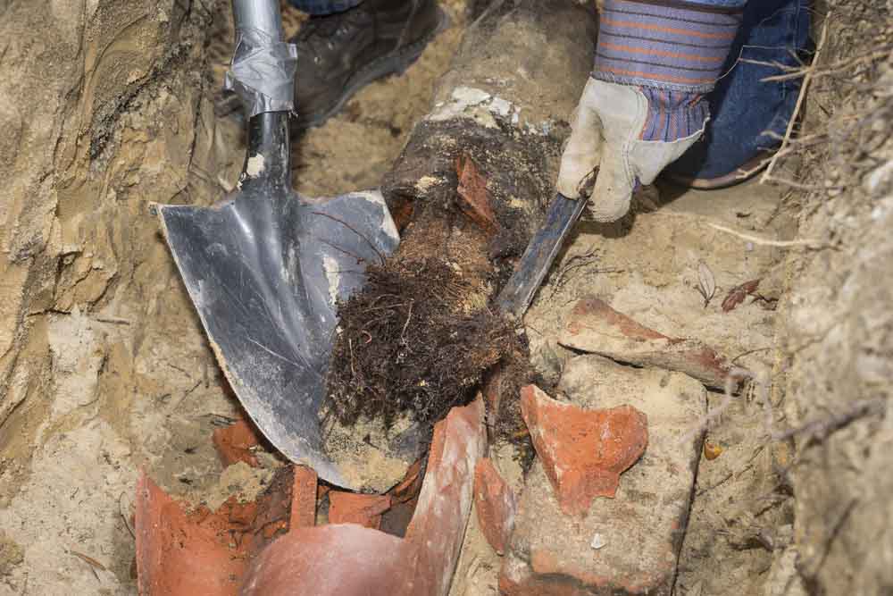 deteriorated sewer line