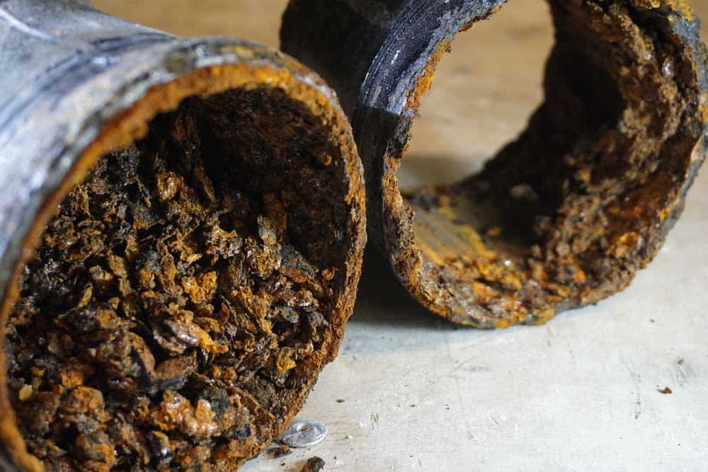 deteriorated cast iron pipes