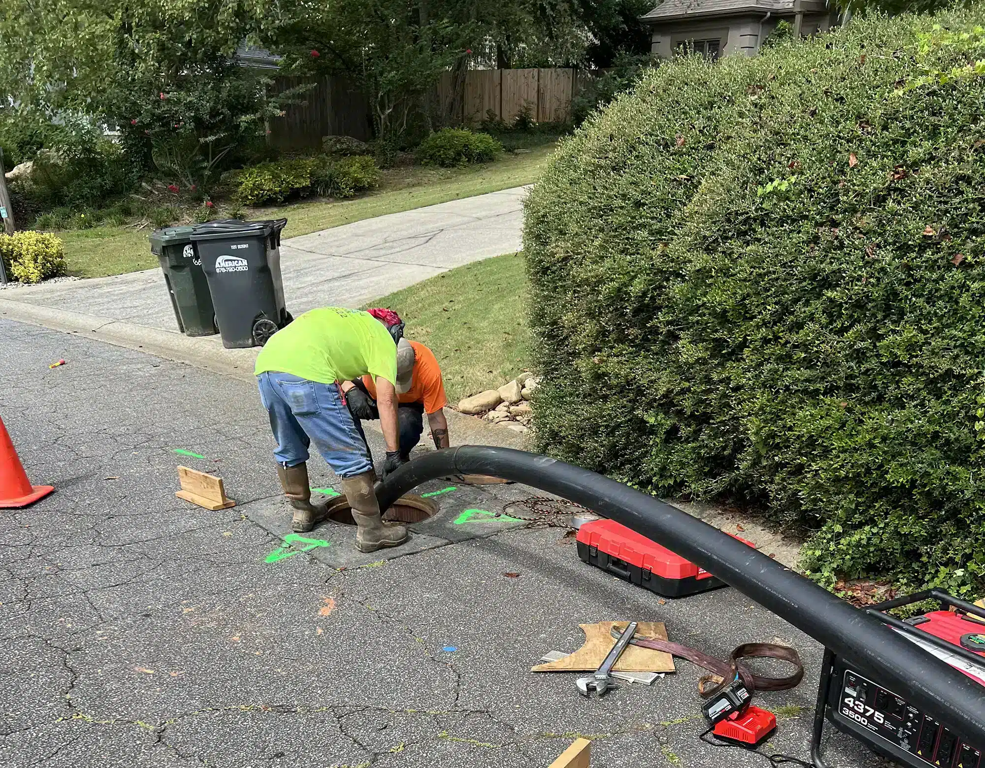 IPS team installing sewer line in Kennesaw, GA.