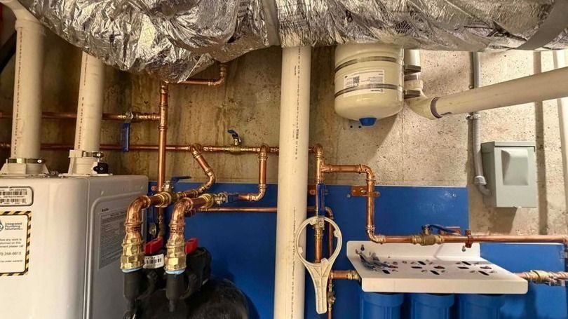 Newly installed and set-up water line to home plumbing.